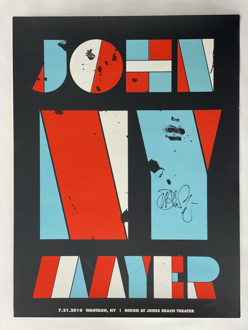JOHN MAYER SIGNED AUTOGRAPH 18X24 CONCERT TOUR POSTER – JONES BEACH 7/21/10 JSA