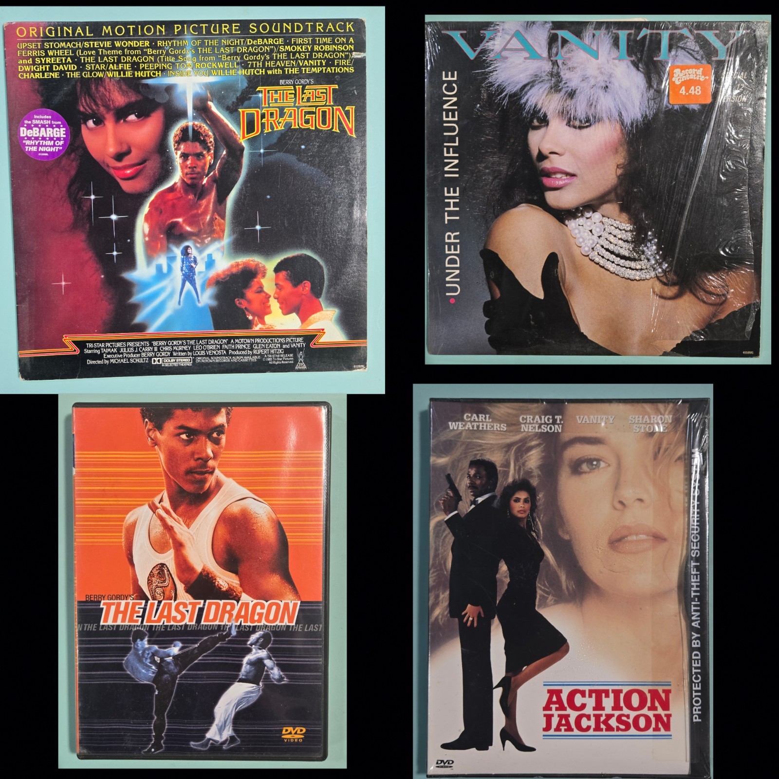 The Last Dragon Movie Soundtrack Vinyl LP DVD Vanity Action Jackson Bundle Lot