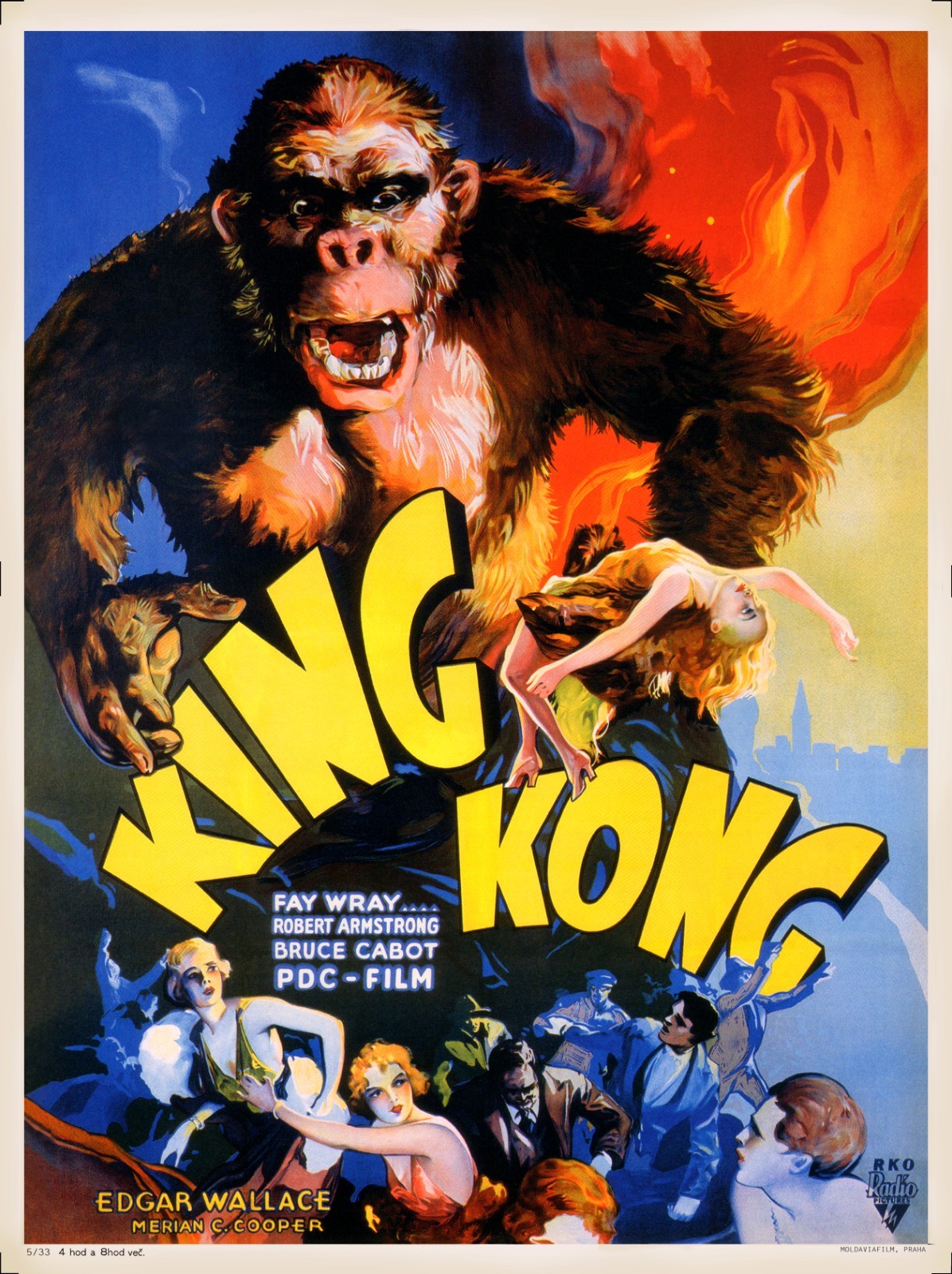 KING KONG (1933) HUGE – 37″x49.5 – Czech Plakat classic movie poster!!