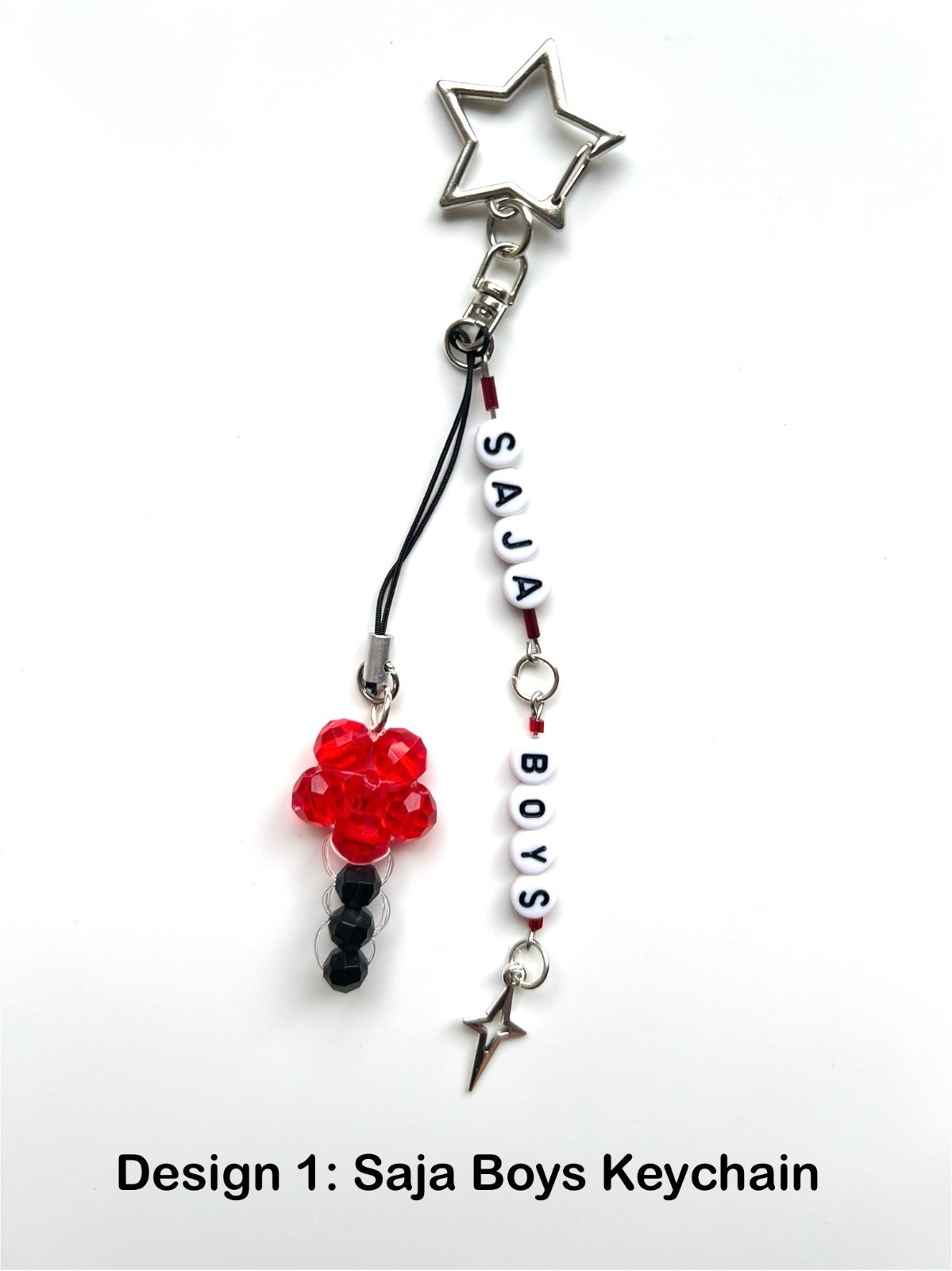 Kpop Demon Hunters Huntrix and Saja Boys Beaded Lightstick Keychain and Bracelet