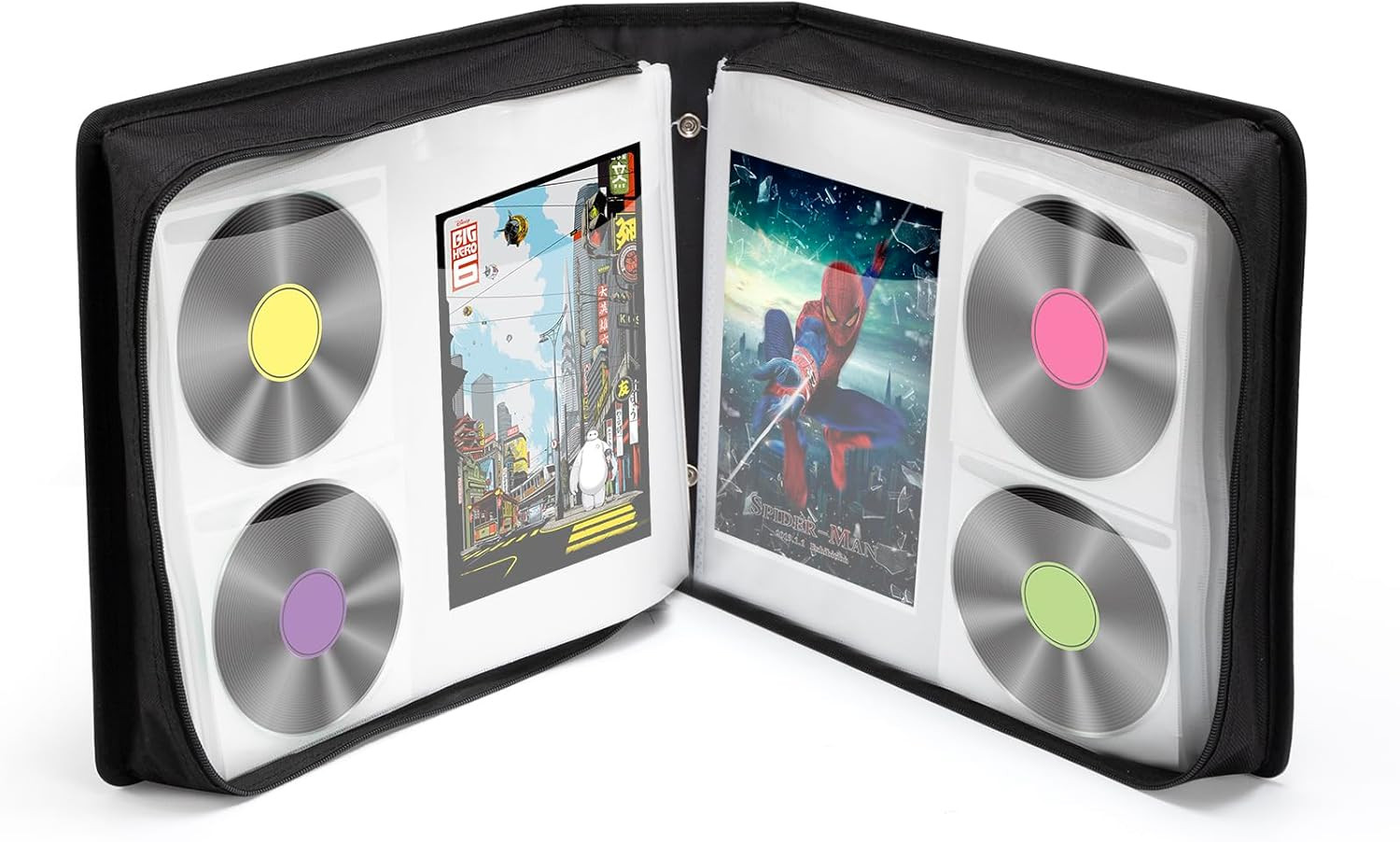 DVD Case 200 Dvds and 100 Booklets Capacity, Cd/Blu-Ray Storage Binder Case with