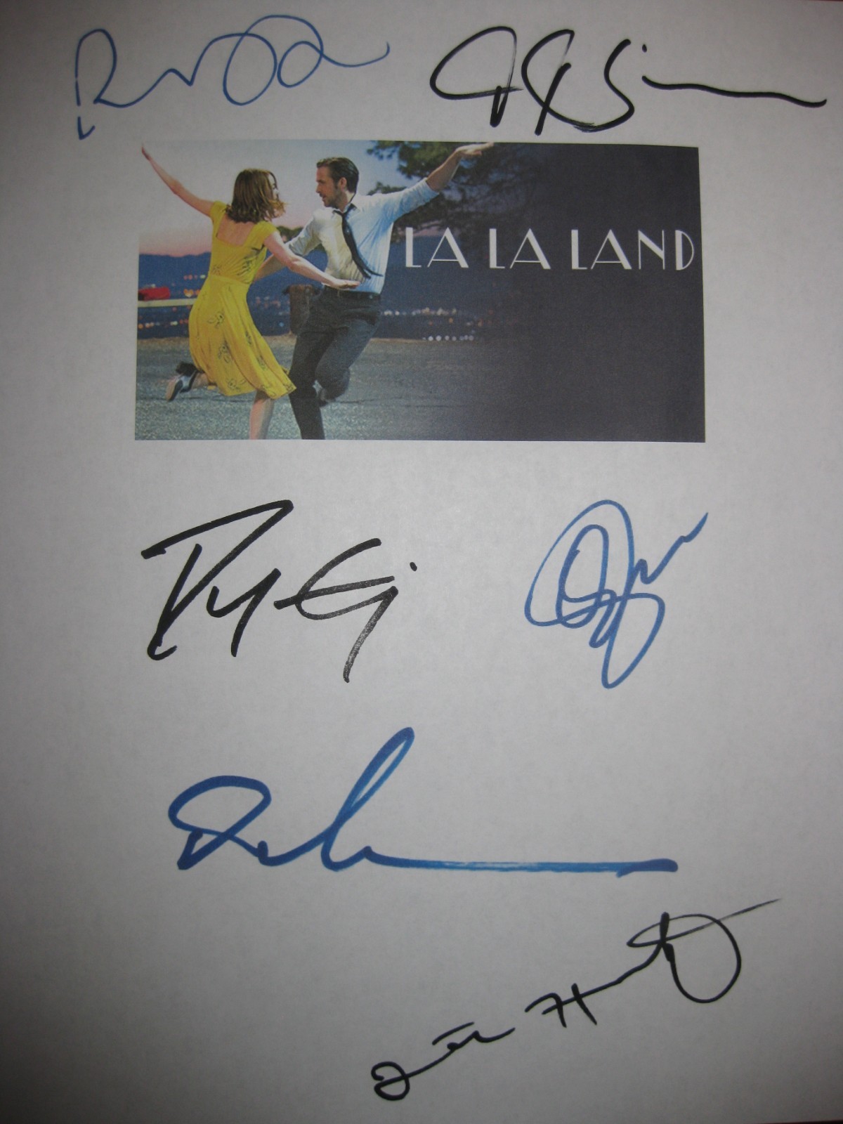La La Land Signed Film Script X6 Ryan Gosling Emma Stone J.K. Simmons reprint