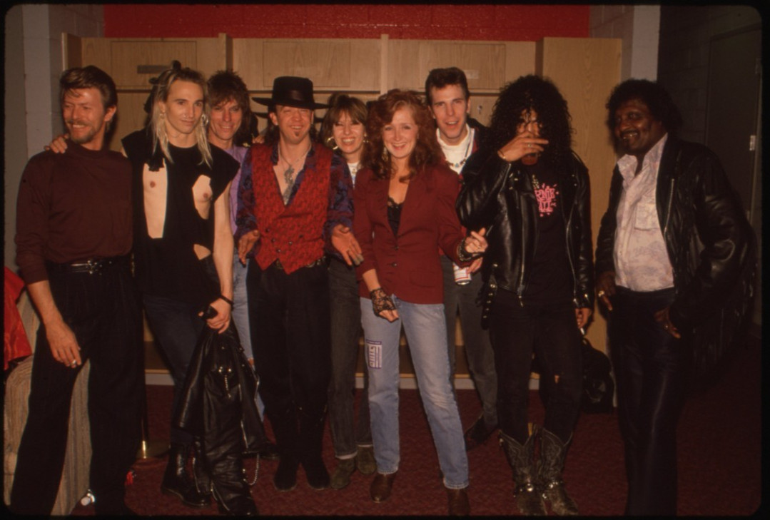David Bowie Jeff Beck Stevie Ray Vaughan Chrissie Hynde Slash 1989 Press Slide