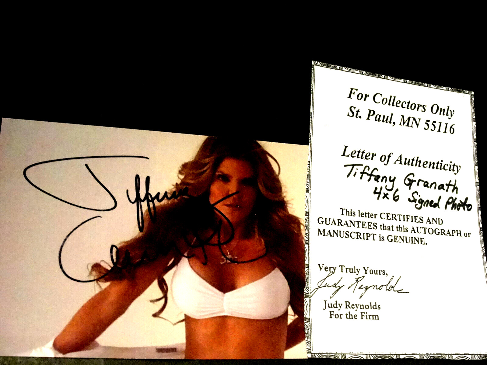 Tiffany Granath Signed Autograph 4×6 Photo w/COA-Playboy-Baby Face Nelson