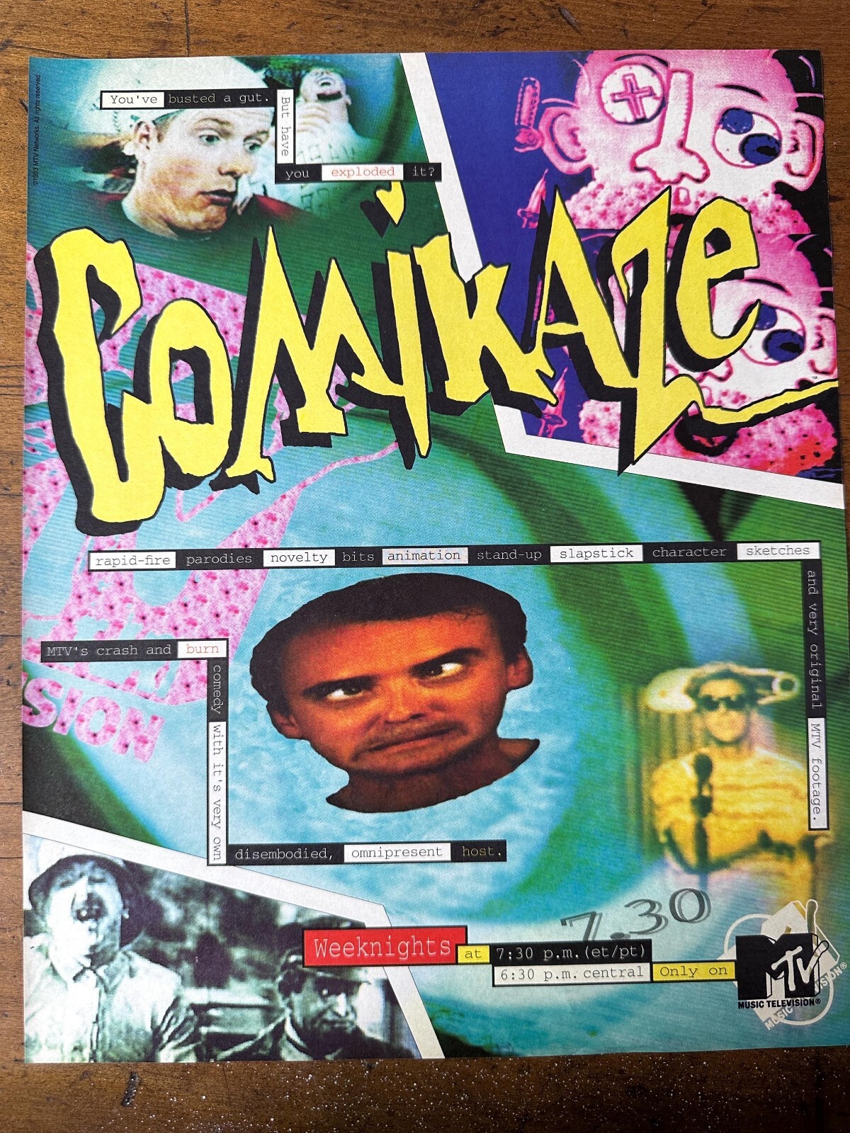 Rare Vintage MTV Comikaze Show Print Ad
