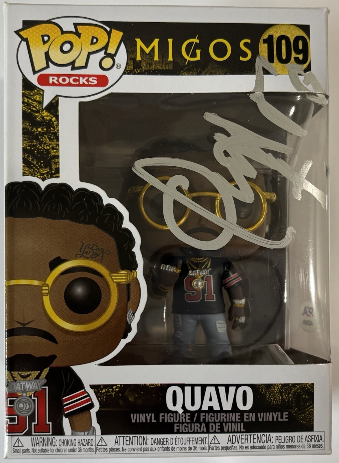 Quavo Autographed/Signed Migos Funko Pop PSA Rapper Auto (Takeoff, Offset)