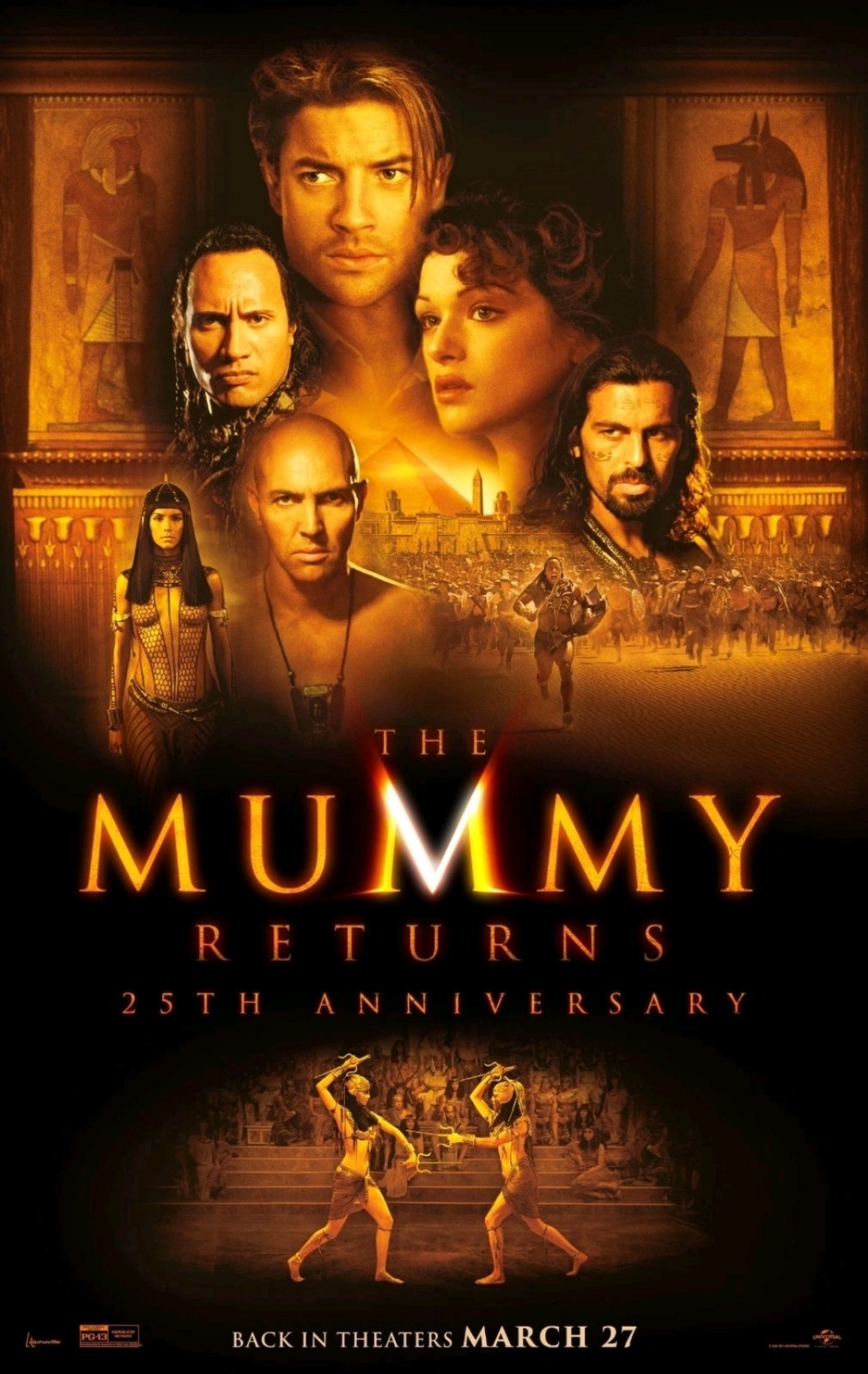 2001 The Mummy Returns 25th Anniversary Movie Poster 11X17 Fraser Rock Cinemark