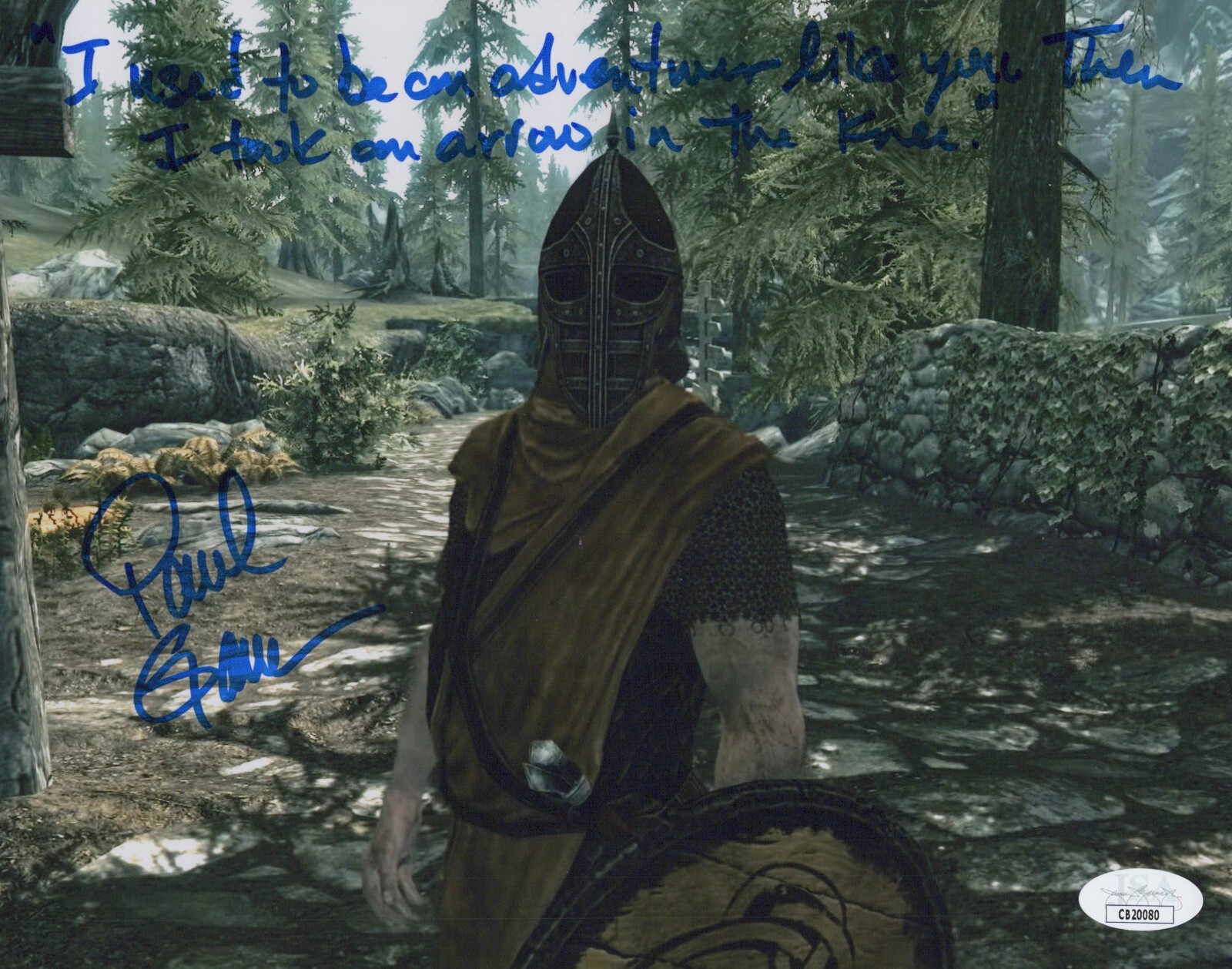 Paul Ganus Signed 8×10 Elder Scrolls V: Skyrim “Arrow in the Knee” Meme JSA COA