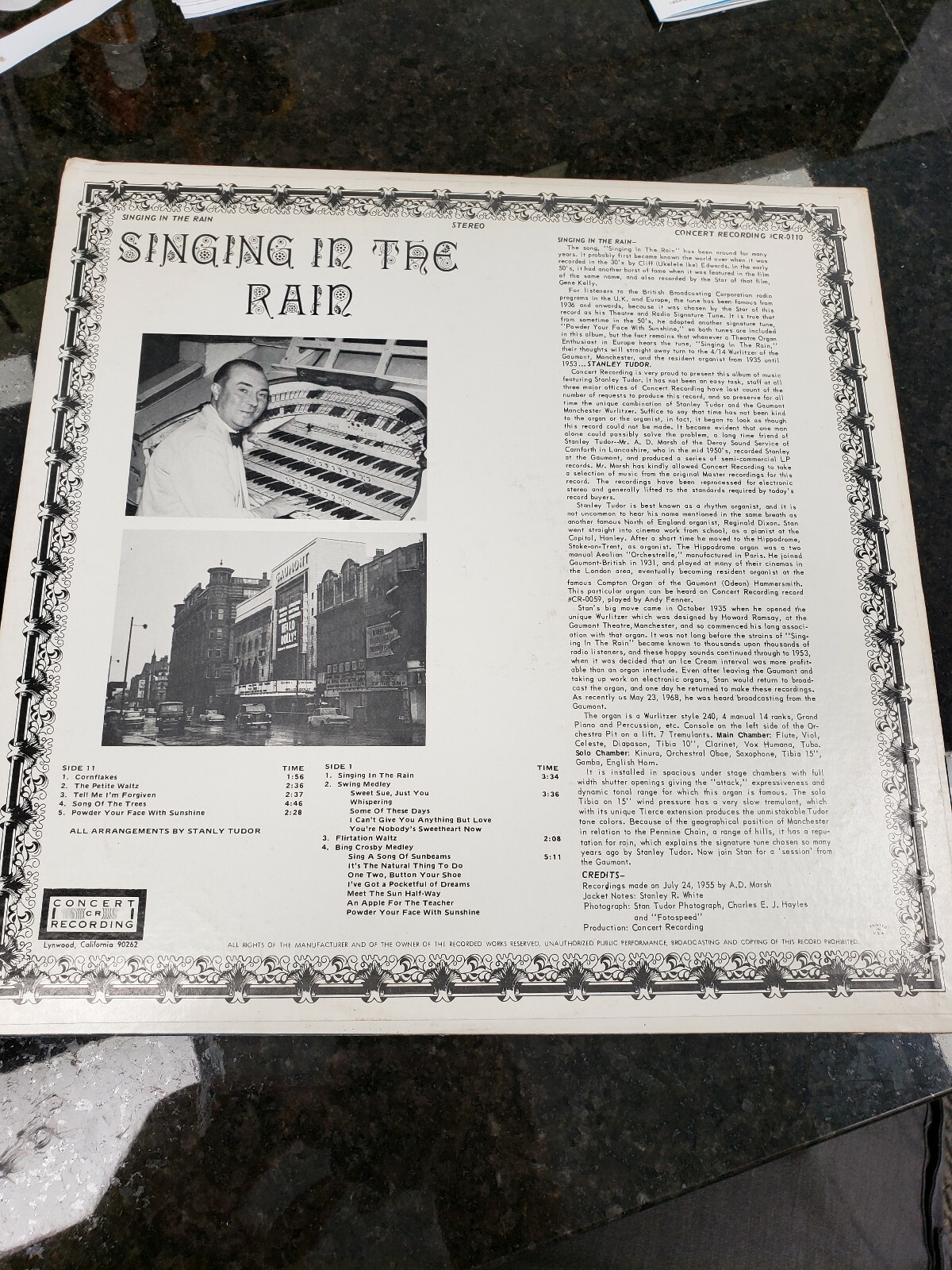 Stanley Tudor “Singing in the Rain ” rare lp 1955 33 rpm record CR-0110