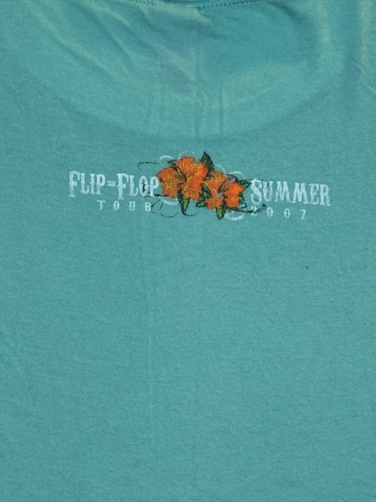 Kenny Chesney T Shirt Adult XL 2007 Blue Women’s Flip Flop Summer Teal Hyp