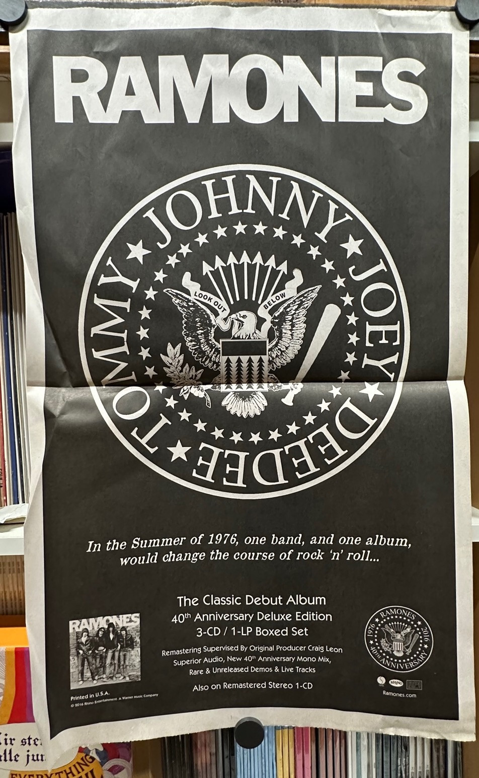Ramones – Ramones 2016 Sire Warner Promo Poster 14″x22.5″