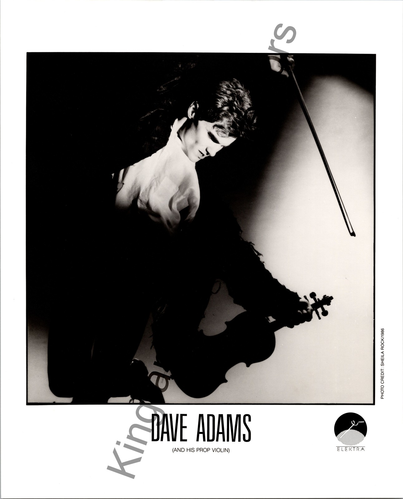 Dave Adams 1986 Original Vintage Elektra Records Press Photo Publicity