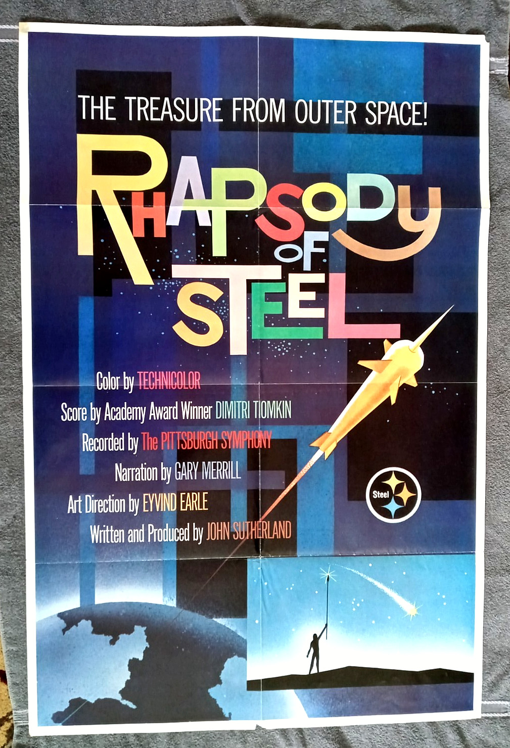 Rhapsody of Steel Movie Poster Dimitri Tiompkin PITTSBURGH SYMPHONY Space 1959