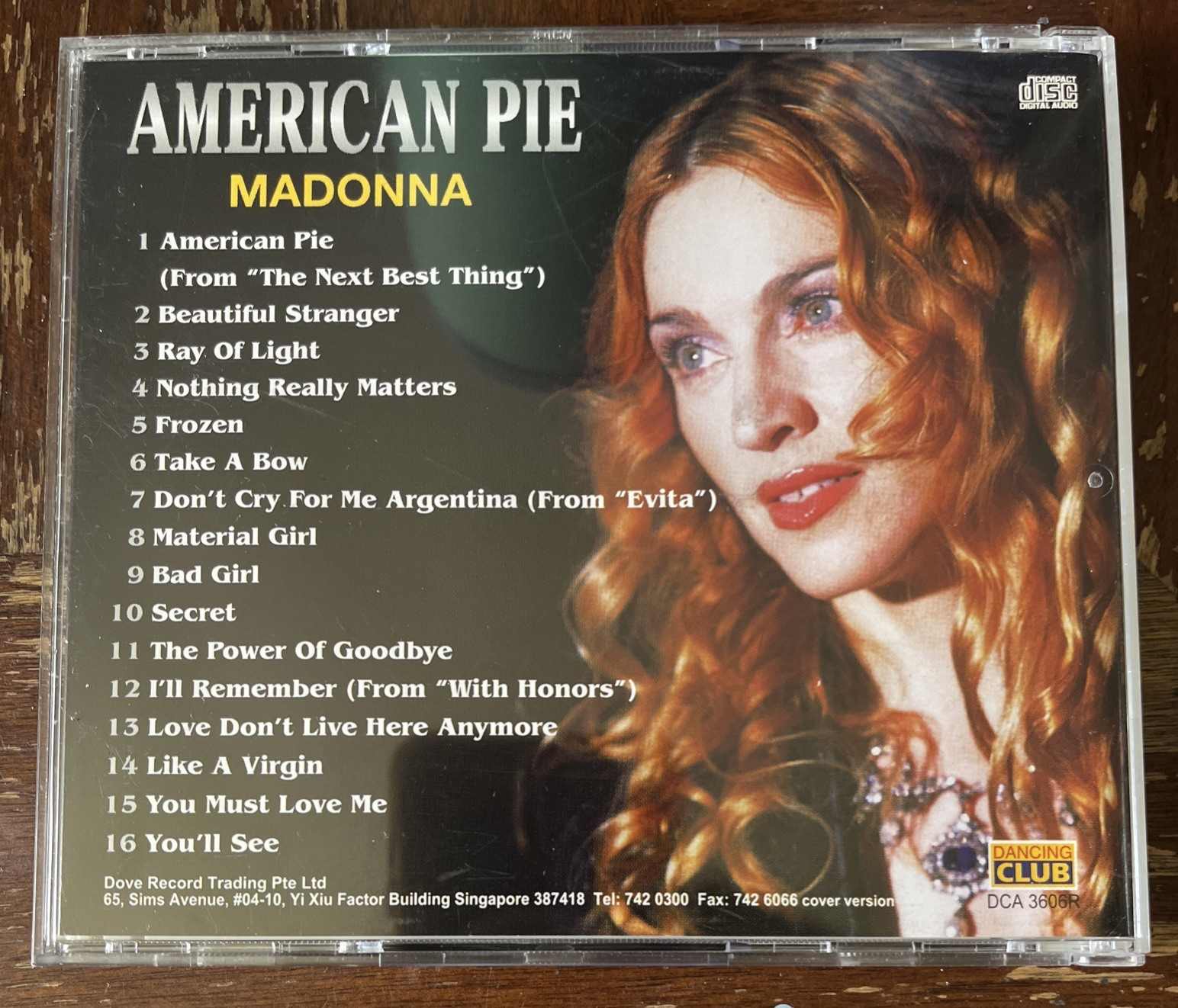 Madonna American Pie 16 Trk Ultra Mega Rare Singapore Press CD DCA 3606R VG+ OOP