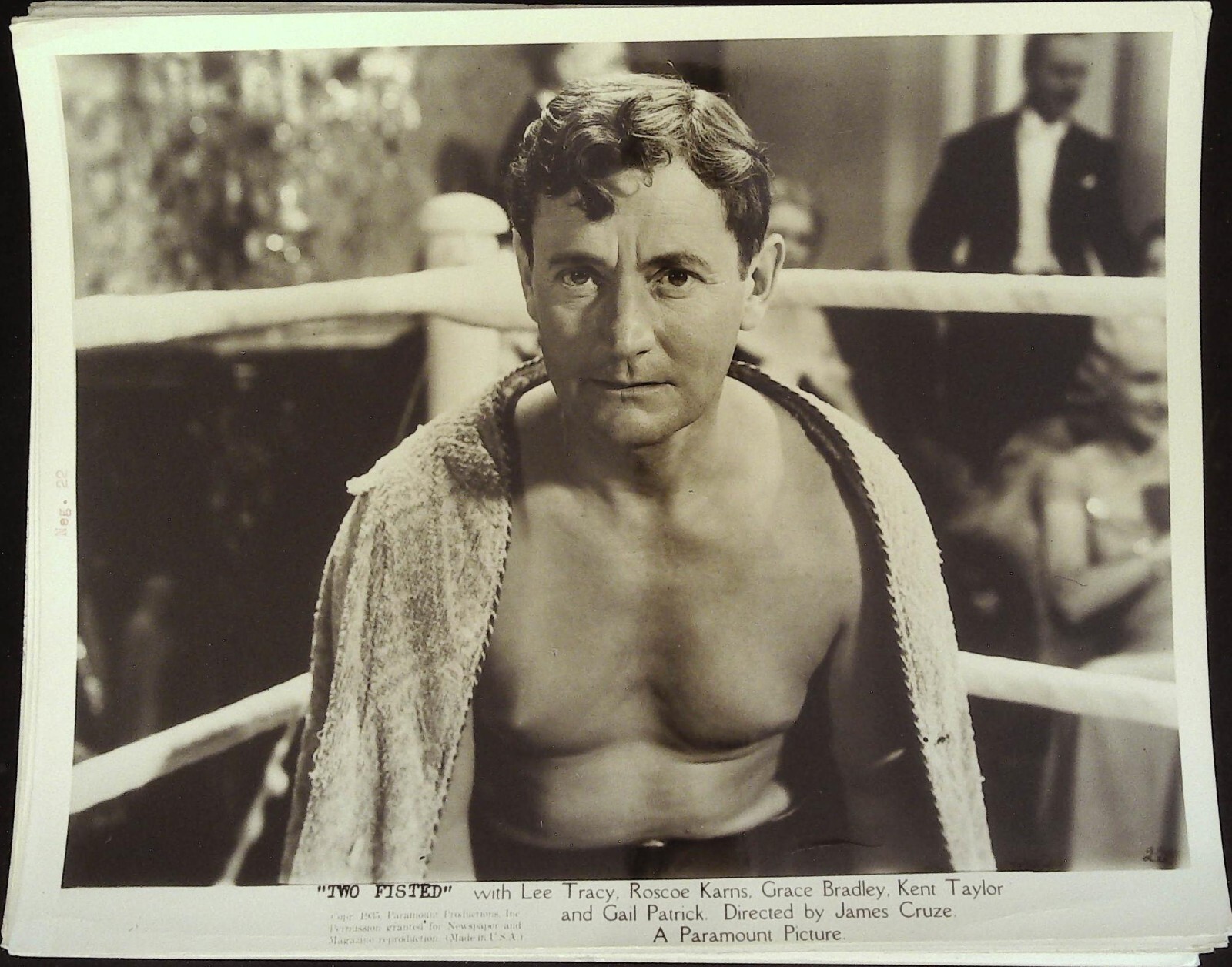 Two Fisted 8 x 10 Still 1935 Lee Tracy, Roscoe Karns, Gail Patrick