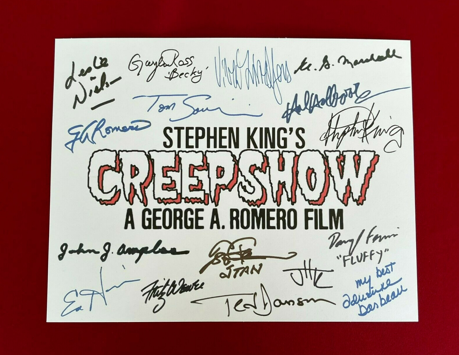 Creepshow Title Card Cast-Signed- 8.5 x 11- Autograph Reprints