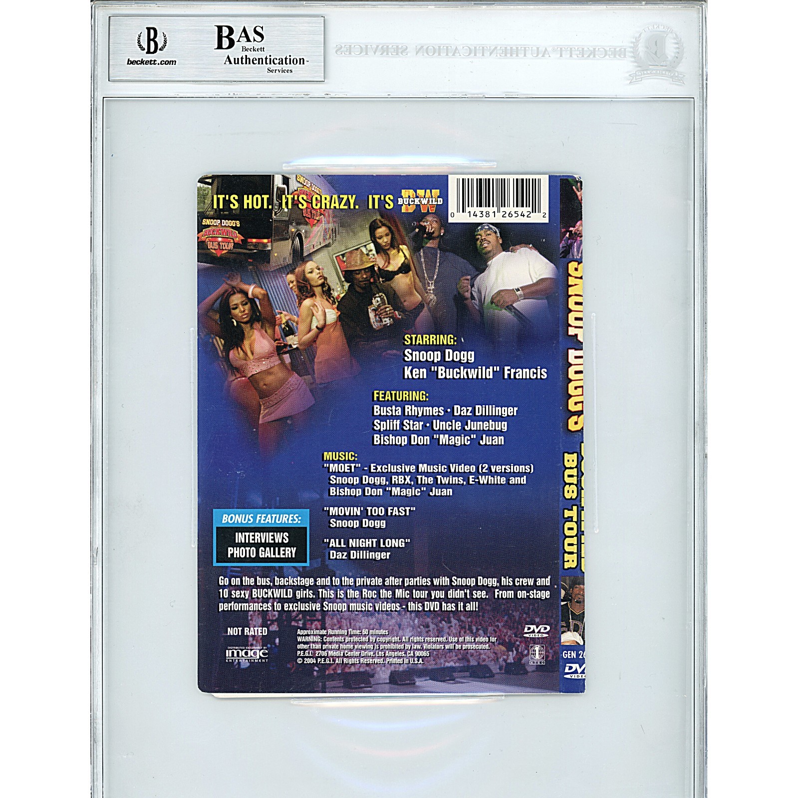 Snoop Dogg Signed Buckwild Bus DVD Beckett BAS Slabbed Rap Hip Hop Memorabilia