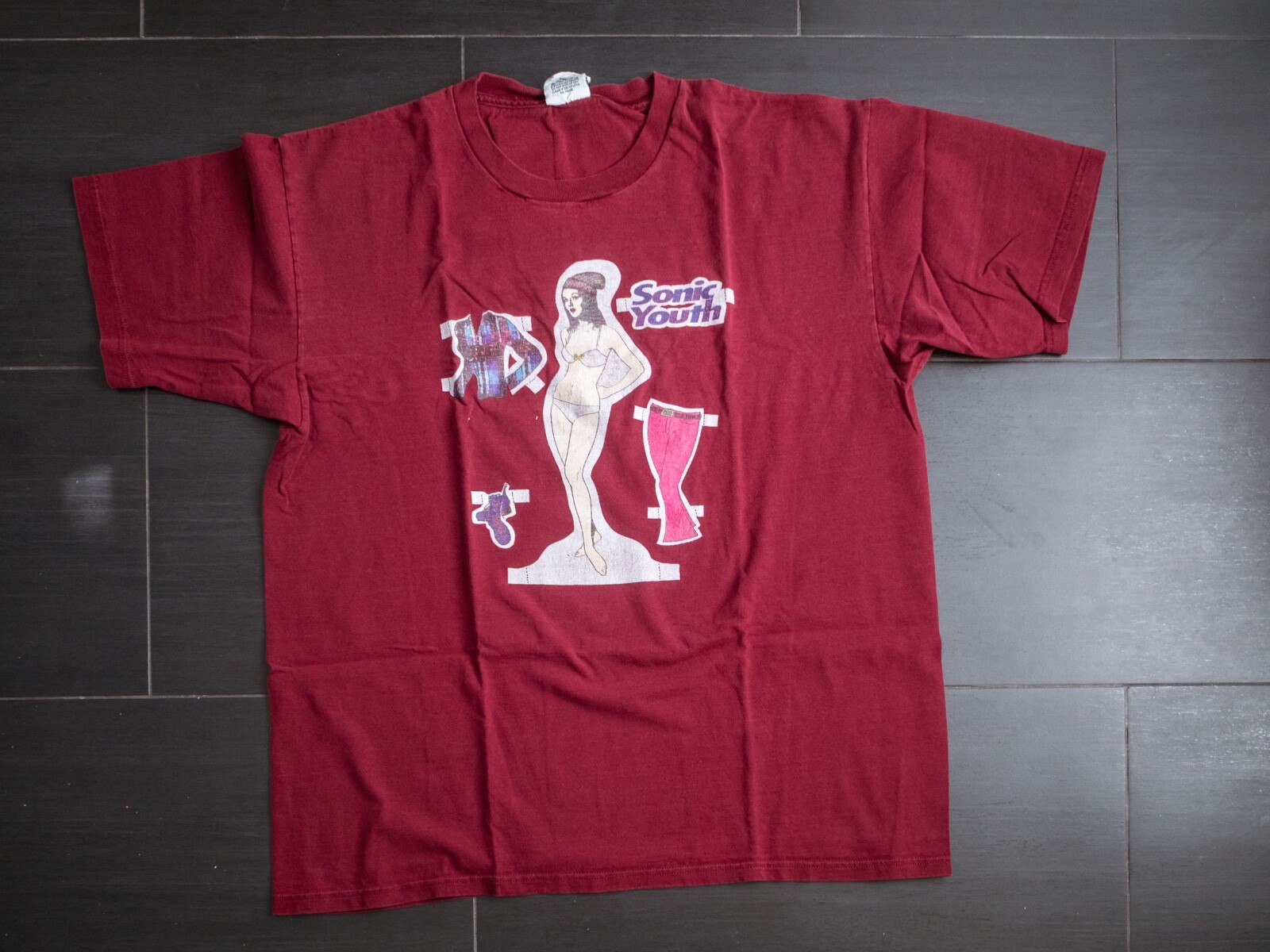 sonic youth paper doll t shirt xl worn original