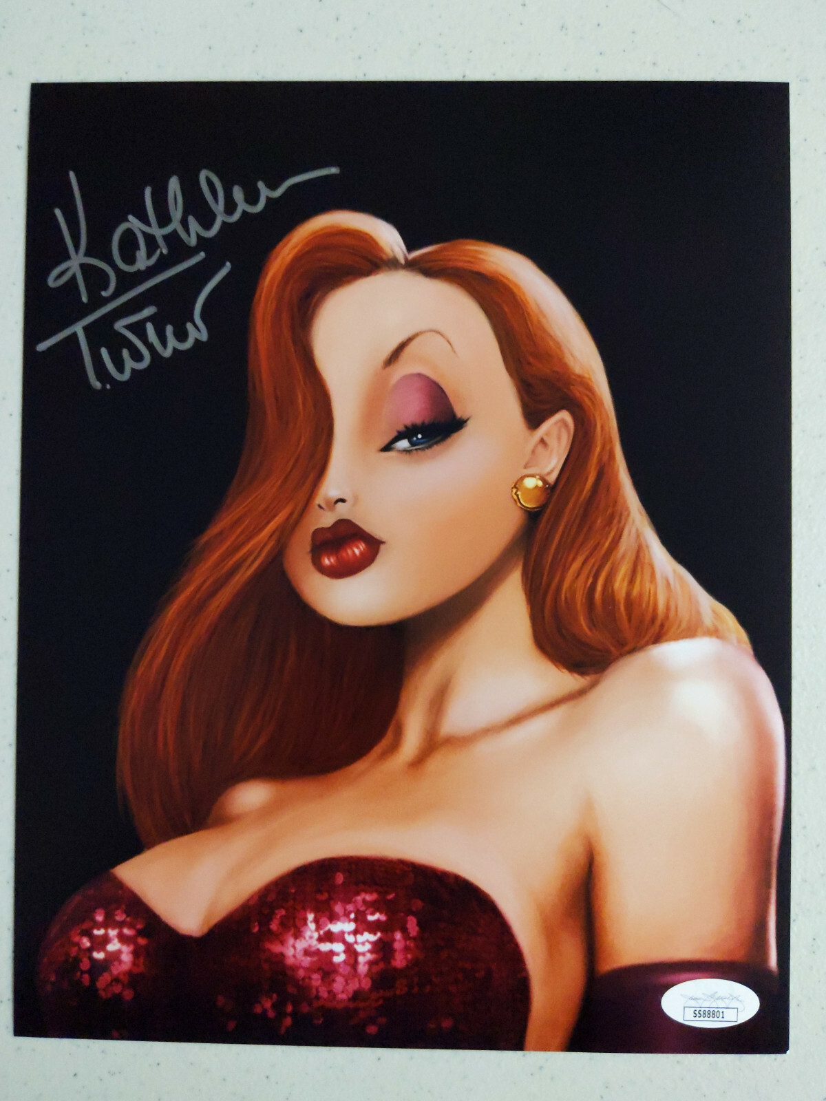 KATHLEEN TURNER Signed Jessica Roger Rabbit 8×10 PHOTO Autographed BAS JSA D