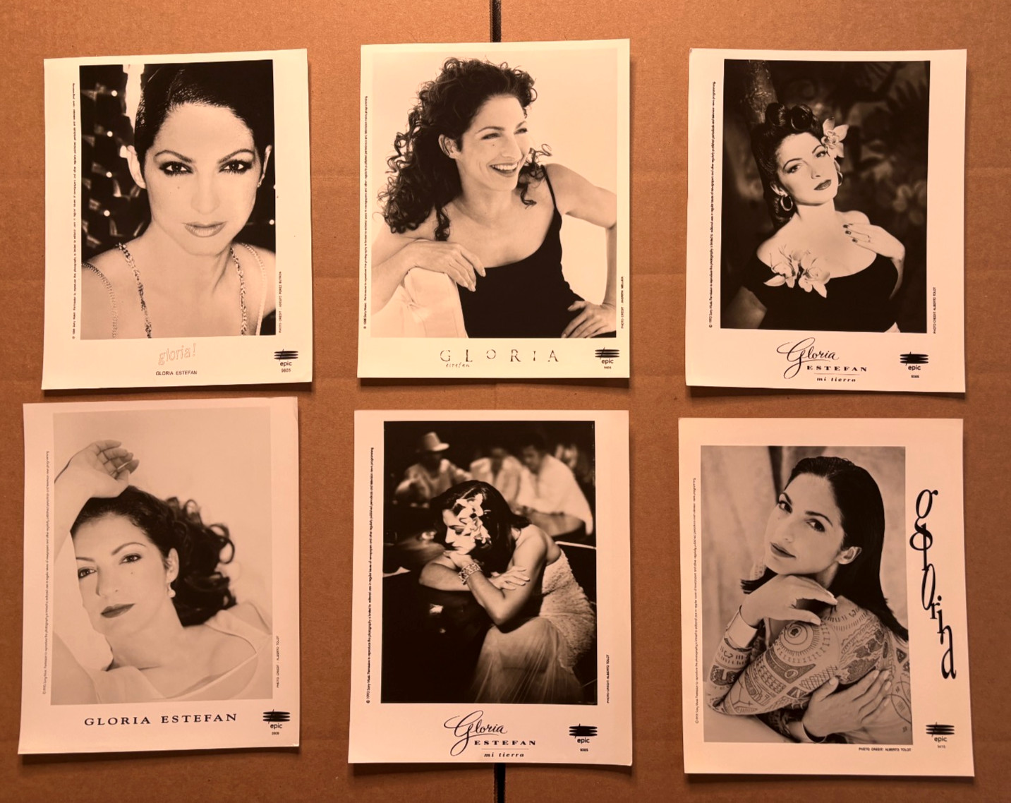 Gloria Estefan Press Photos Lot – 6 Vintage 8×10 B&W 1993-1998 (Albert Tolot)