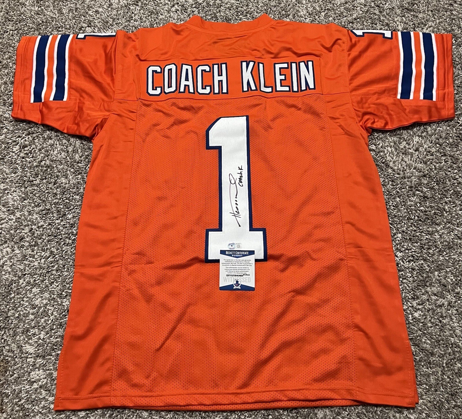 Henry Winkler Signed Coach Klein Jersey The Waterboy Beckett COA