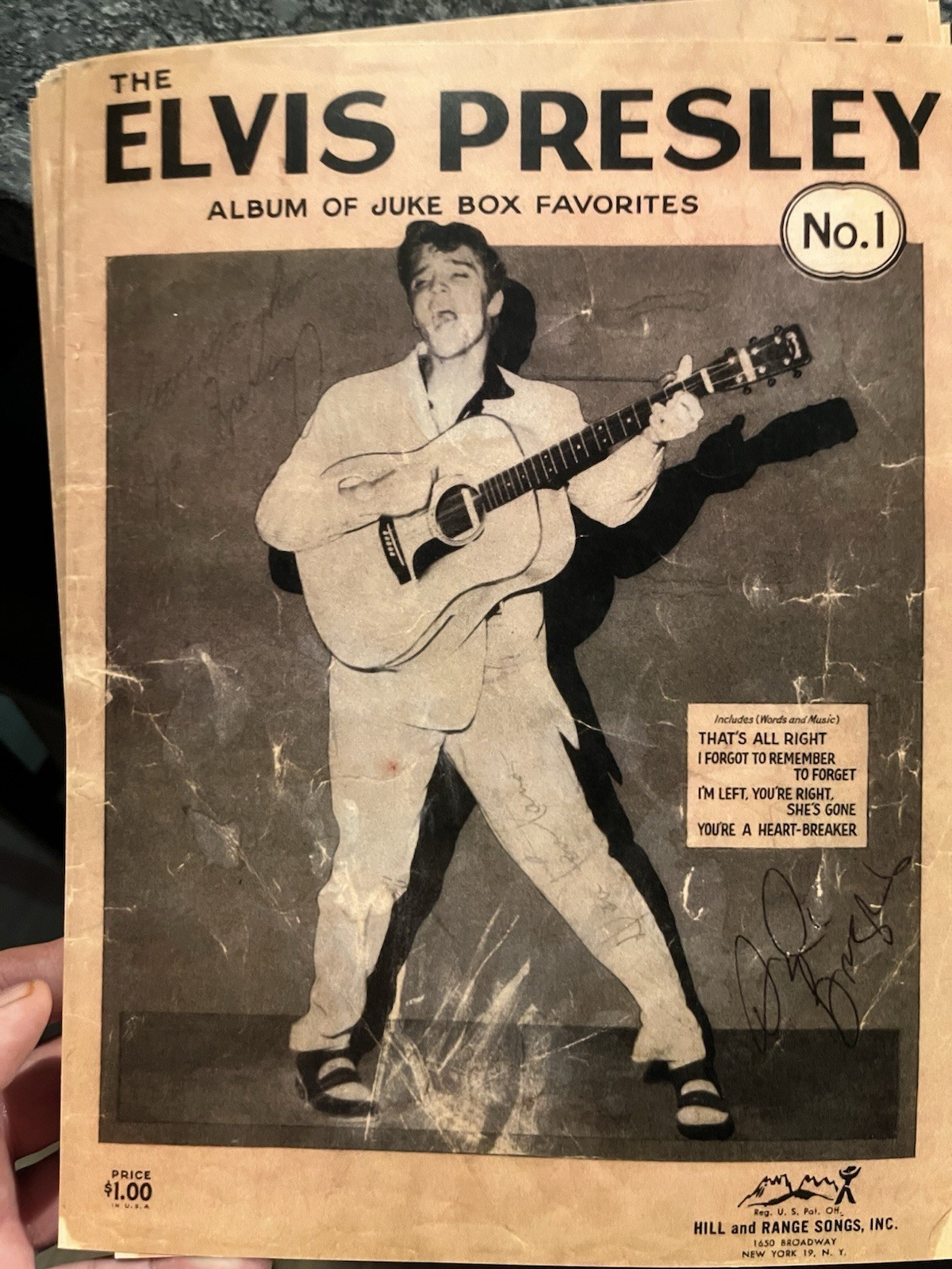 ELVIS PRESLEY AUTOGRAPHED 1955 1ST EVER CONCERT BOOK COVER REPRINT OF ORIGINAL