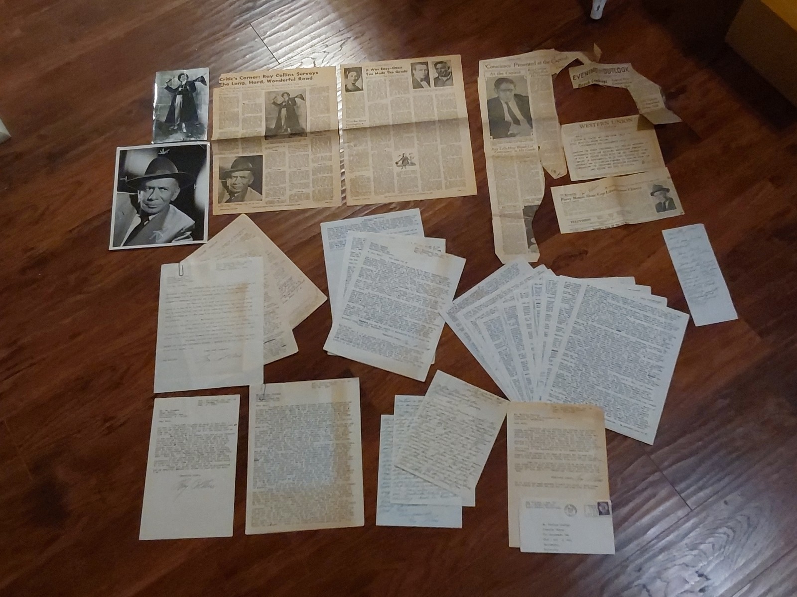Ray Collins Perry Mason/ Citizen Kane Actor Archive Letters Photos SIGNED