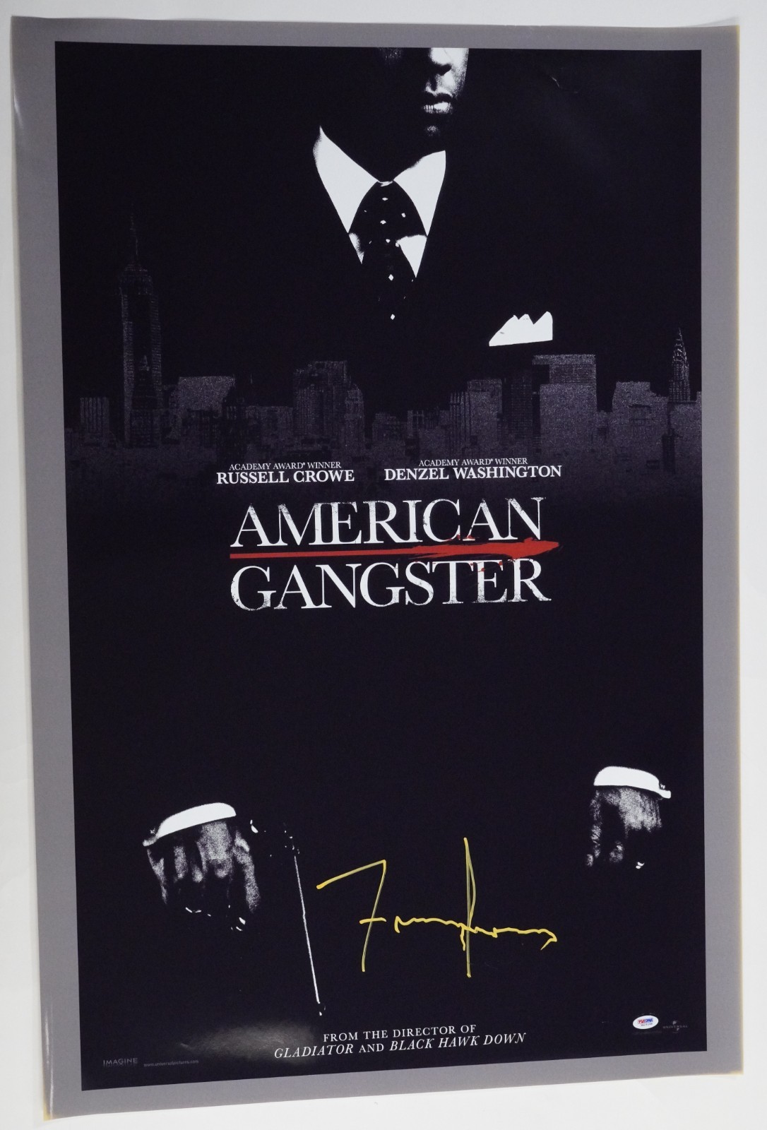 Frank Lucas Signed American Gangster 27×41 Movie Poster PSA/DNA COA Auto’d 268