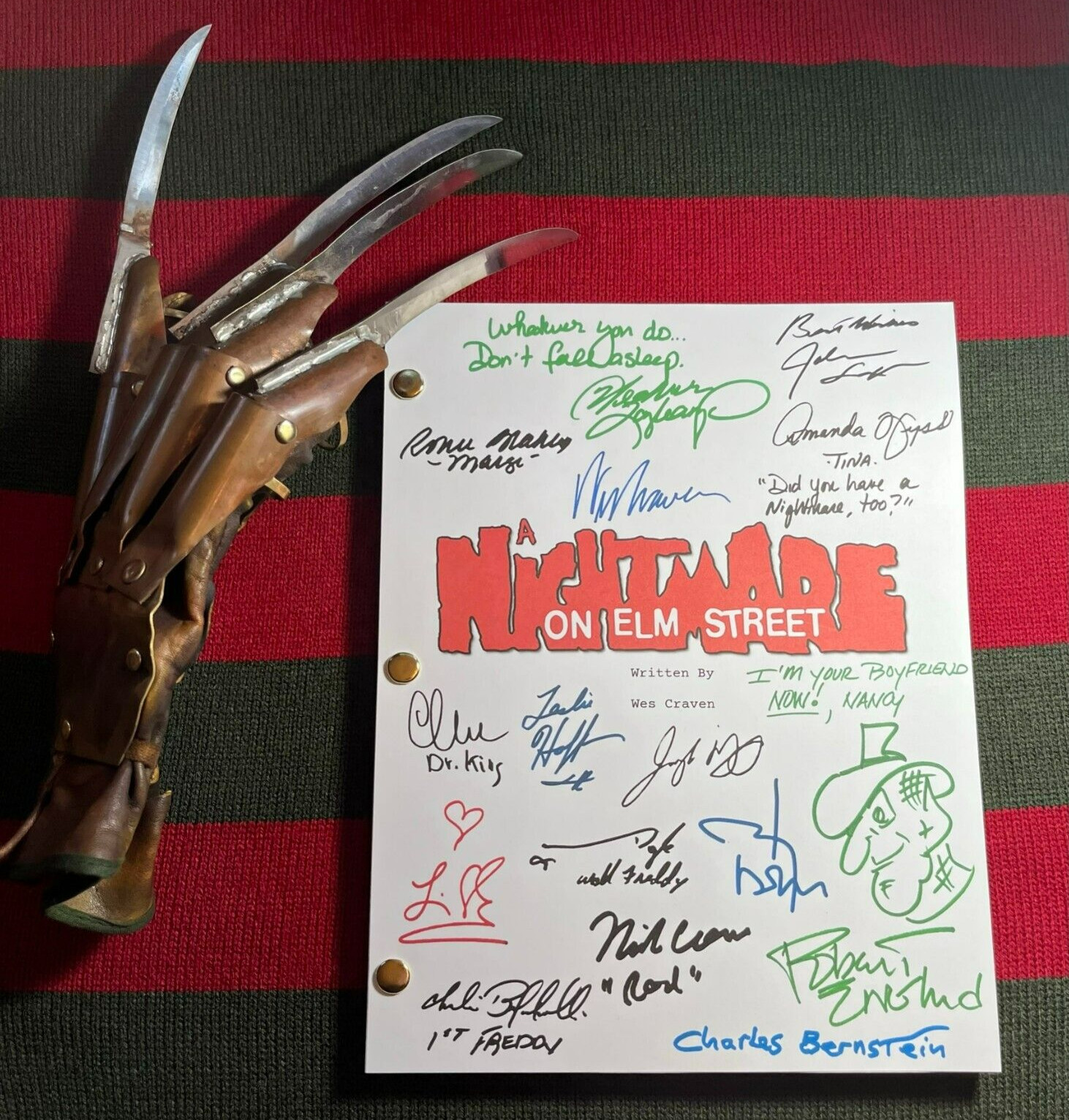 Nightmare On Elm Street Script Cast-Signed – Autograph Reprints – Freddy Krueger