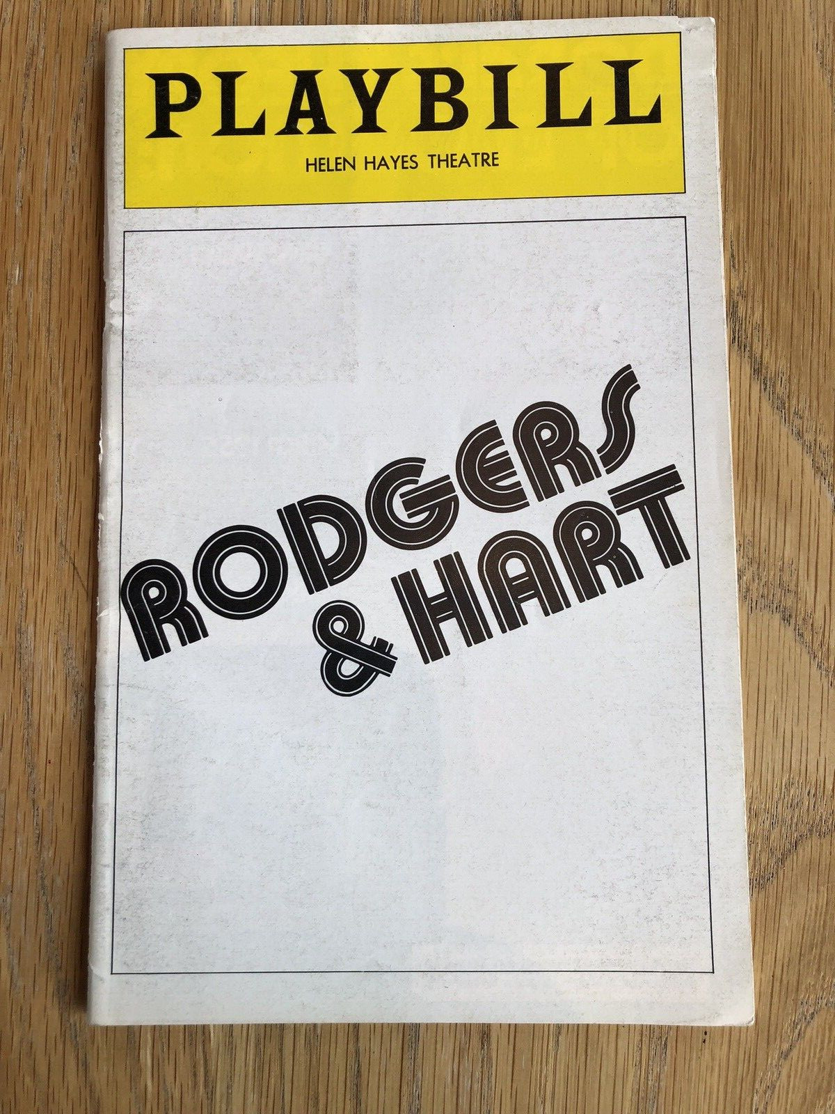 1975 Playbill – Rodgers & Hart, Helen Hayes Theatre, NY – Richard Rodgers