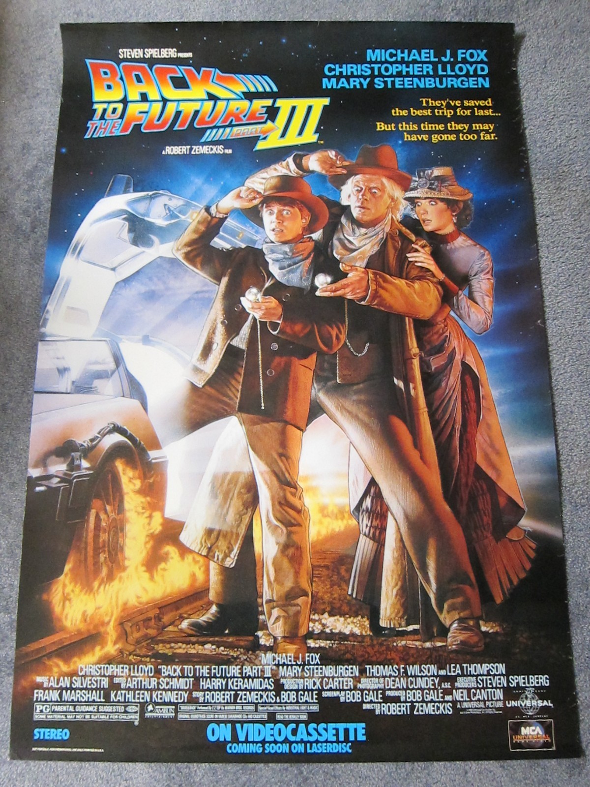 BACK TO THE FUTURE 3 Video Store Original 27×40 Cool Classic Promo Movie Poster