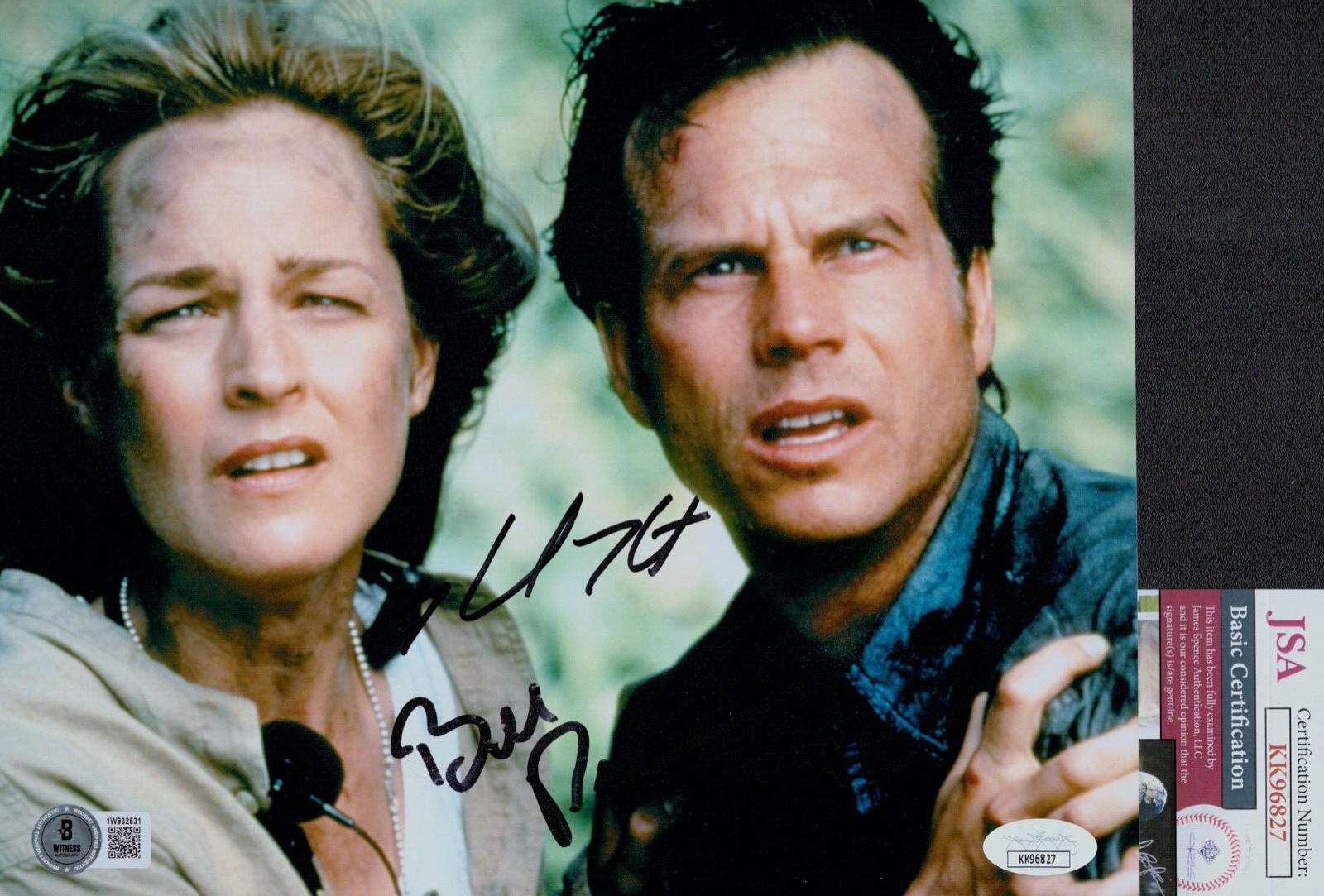 BILL PAXTON HELEN HUNT Signed Autograph 8×10 Photo TWISTER JSA COA