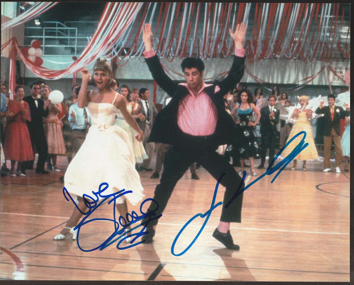 OLIVIA NEWTON-JOHN JOHN TRAVOLTA Grease Autographed Signed Promo Photo 8×10 repr