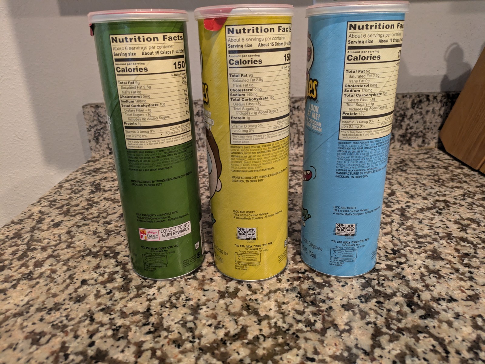 Rick and Morty EMPTY Pringles Chips Can Set (Pickle Rick, Morty, Mr. Meeseeks)