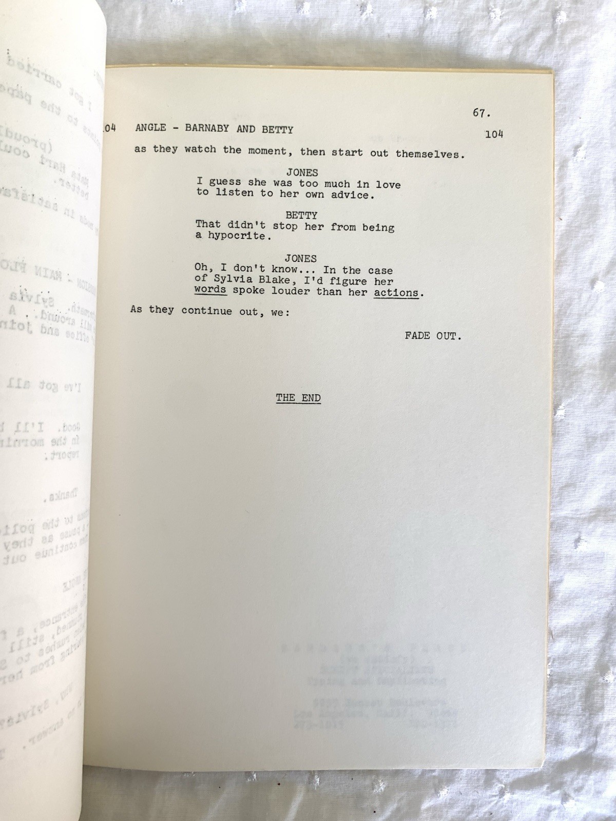 BARNABY JONES / Buddy Ebsen Signed THE DEADLIER SPECIES /TV Script