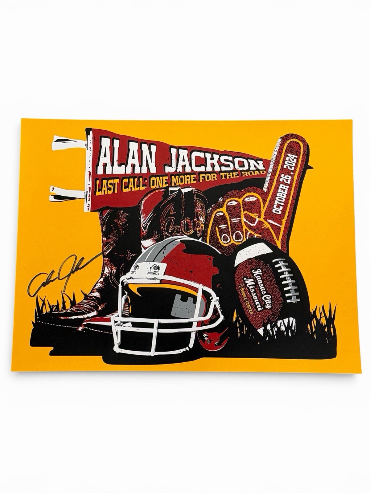 Alan Jackson 18×24 Kansas City Last Call Concert Poster Beckett Authenticated