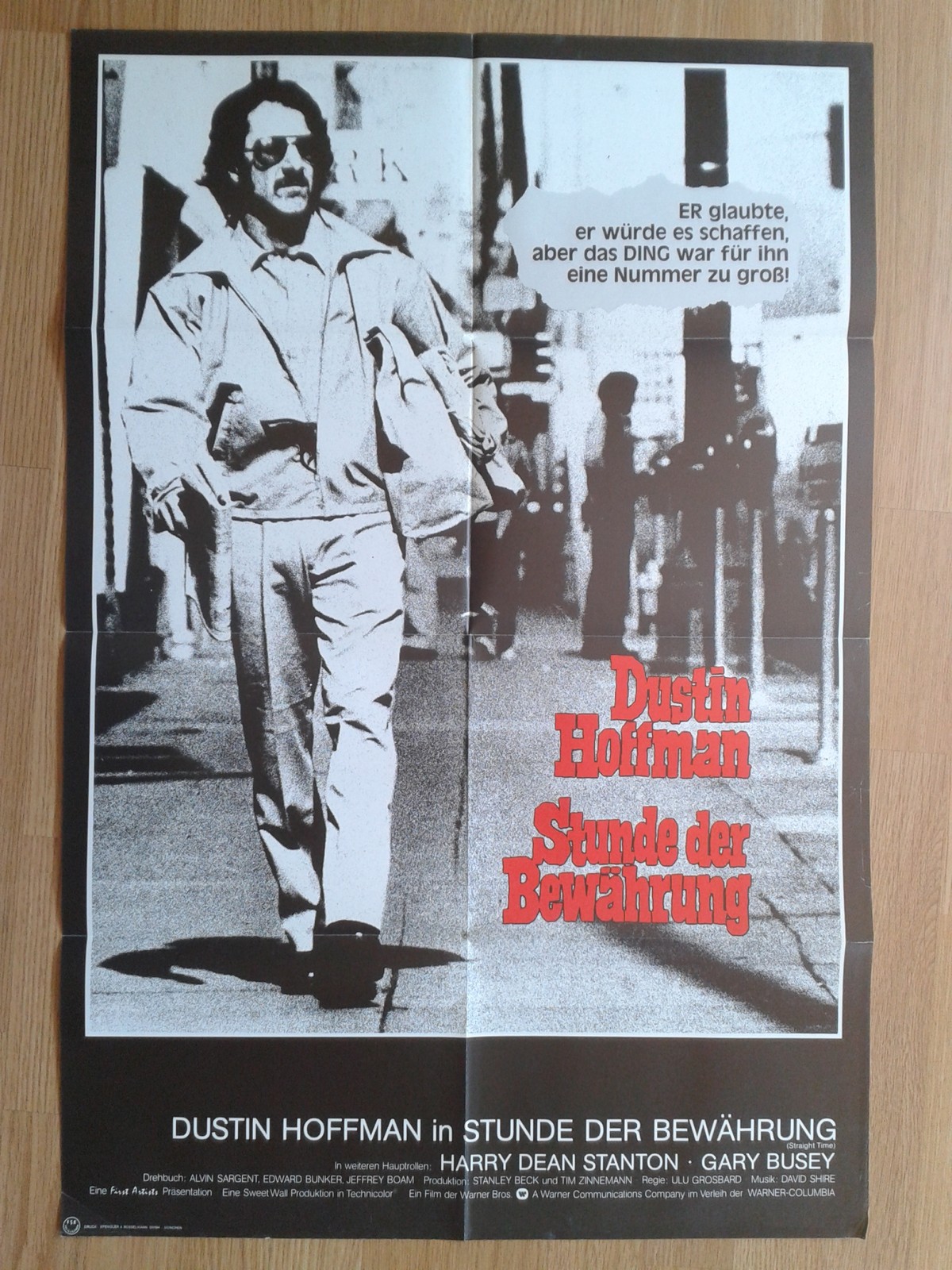 Dustin Hoffman – rare German 1sheet 1977 STRAIGHT TIME Harry Dean Stanton