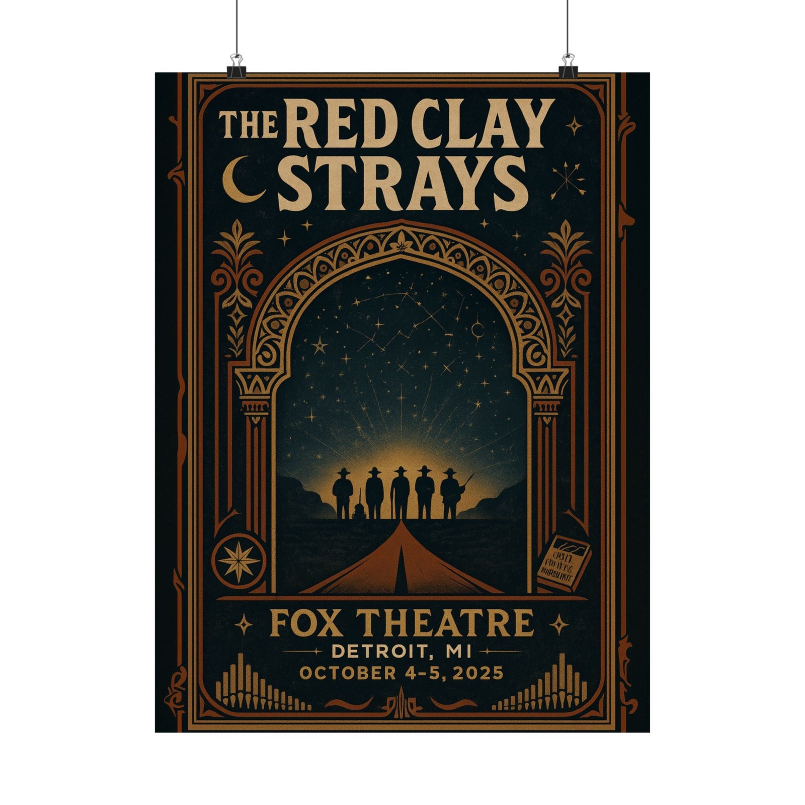 The Red Clay Strays Detroit MI Concert Print | October 4-5, 2025 | Fox Theatre |