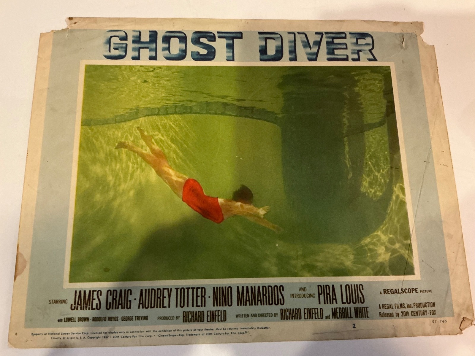 GHOST DIVER (1957) Original 11×14 Original Lobby Card Deep Sea Diving Salvage