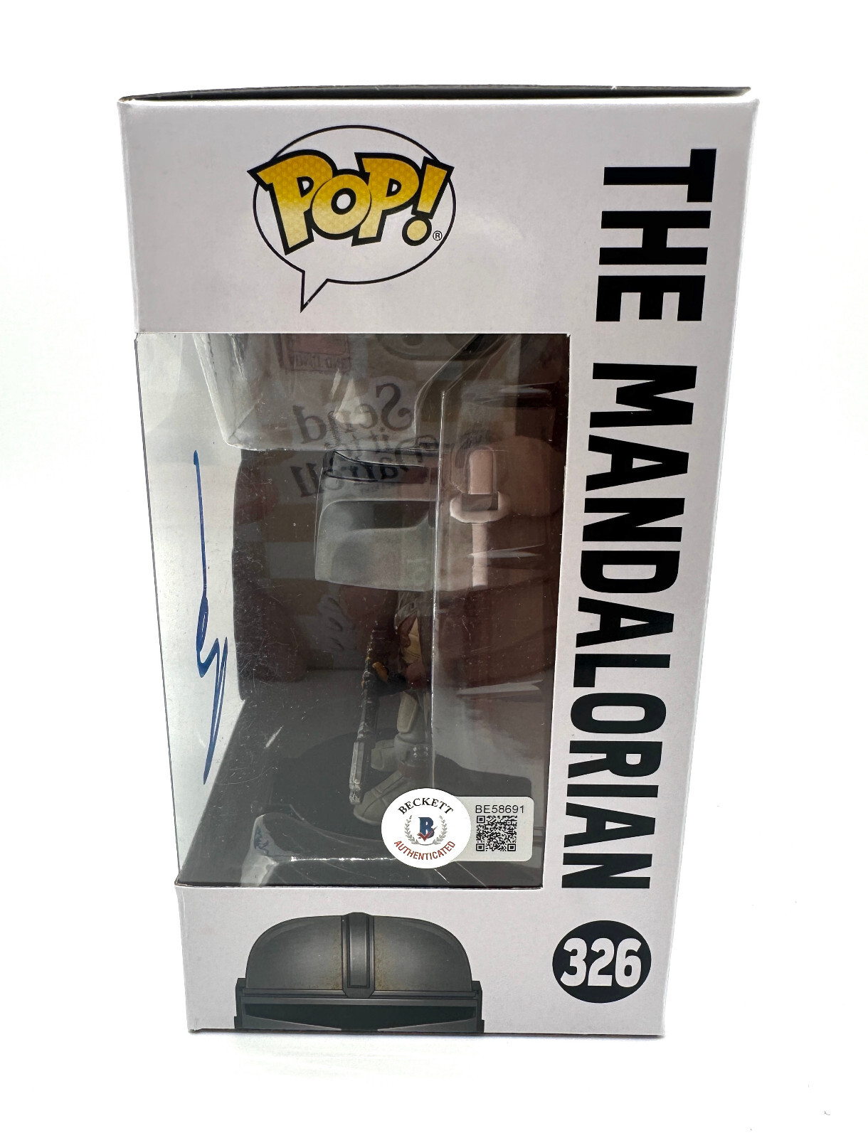 PEDRO PASCAL SIGNED AUTOGRAPH THE MANDALORIAN FUNKO POP 326 BECKETT BAS