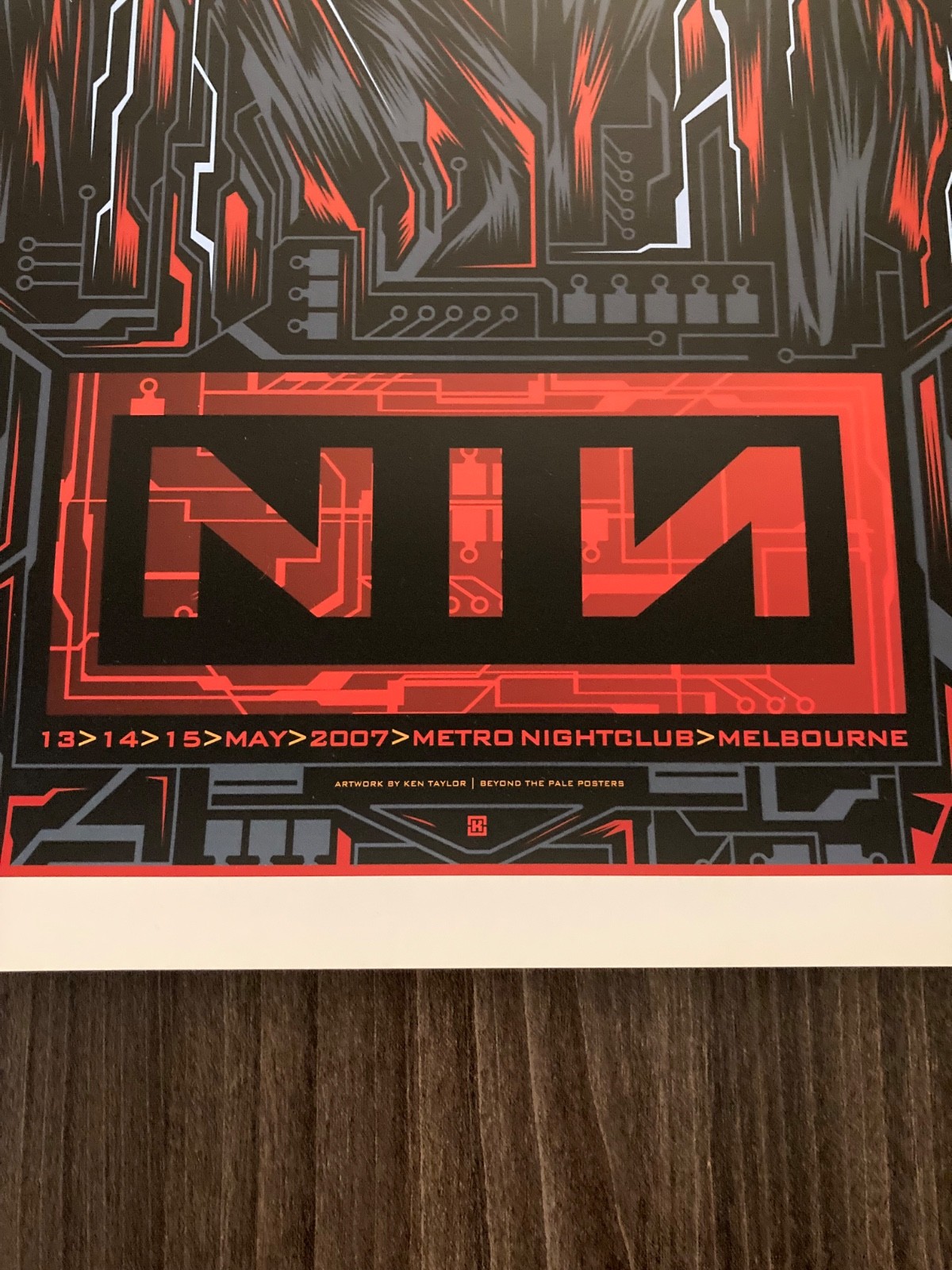 Nine Inch Nails Concert Poster Melbourne Australia May 2007 NIN Ken Taylor Rare