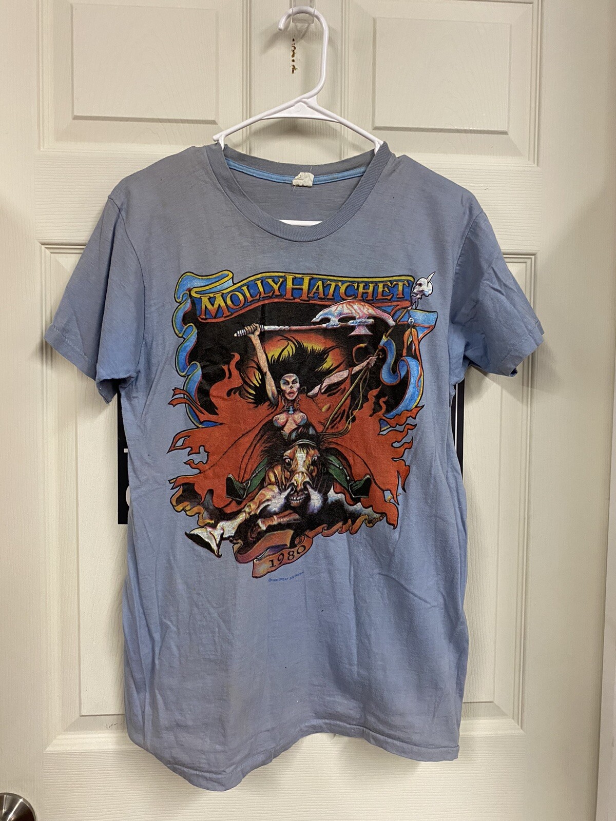 RARE Vintage 1980 Molly Hatchet Concert Shirt T-Shirt LARGE 42-44