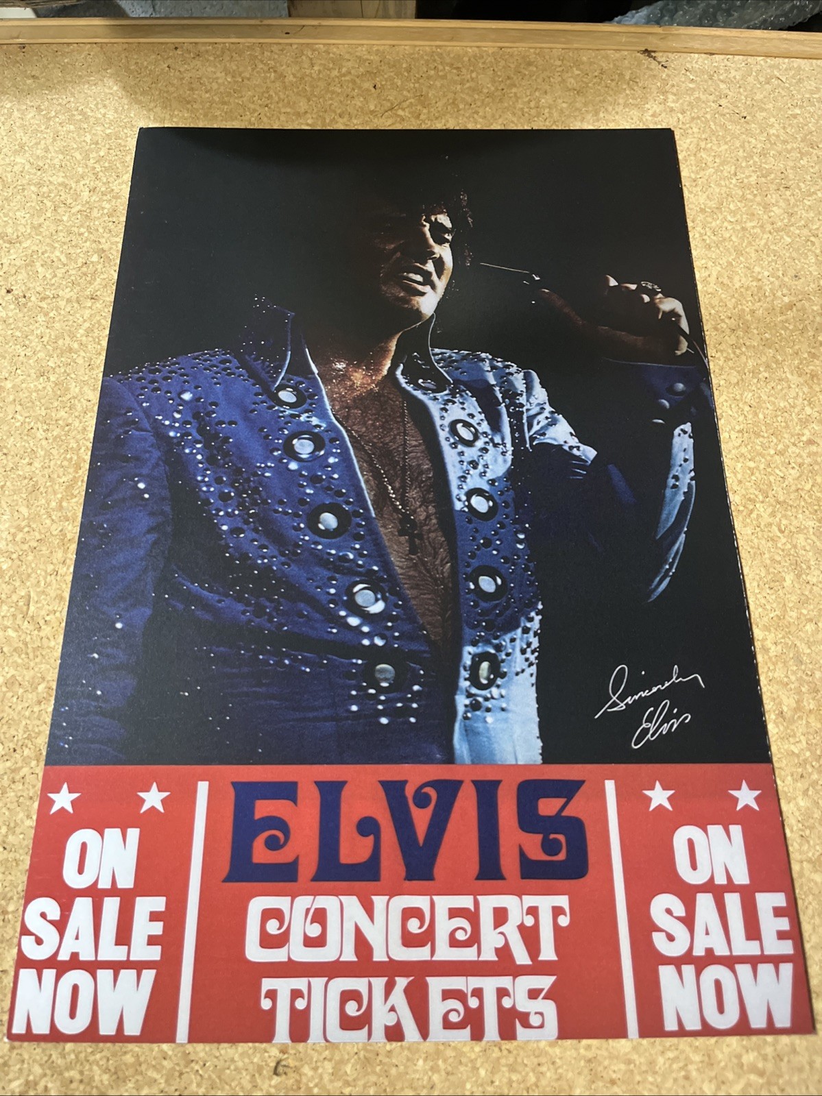Elvis Presley 1972 Lake Tahoe Promo Handbill Cardstock Concert Poster 12×18