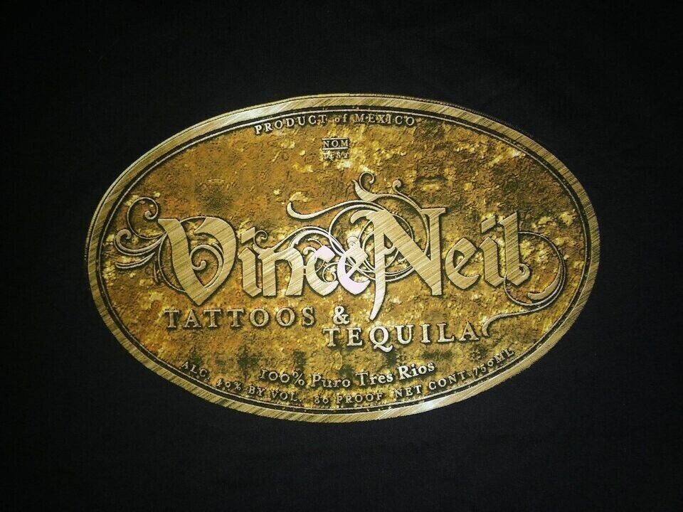 VINCE NEIL Of Motley Crue Tattoos & Tequila Promo Small S NEW 2011 T-SHIRT
