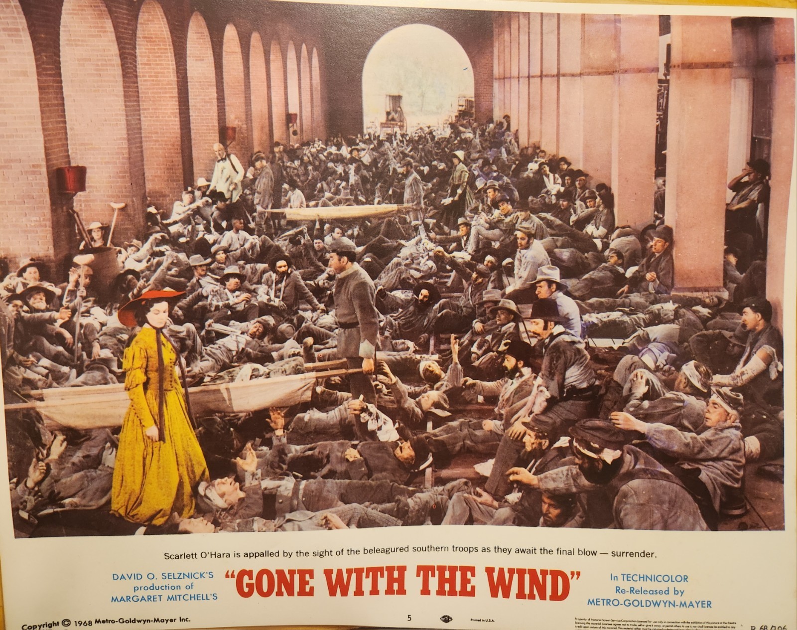 2 (Two) Gone With The Wind 1968 Re-Release Lobby Cards, Superb Condition