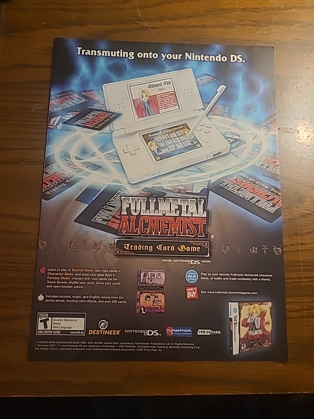 Fullmetal Alchemist TCG Video Game Print Ad 2007 8×11 Great To Frame