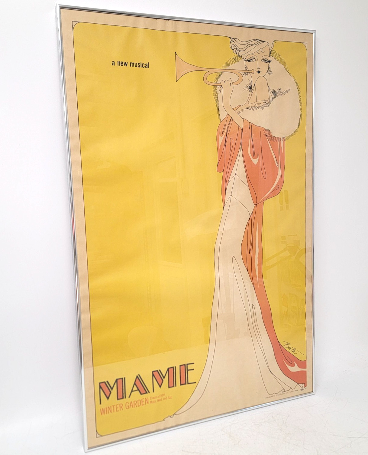 Vintage MAME Poster 1966 Berta Winter Garden The New Musical Framed 25×38″