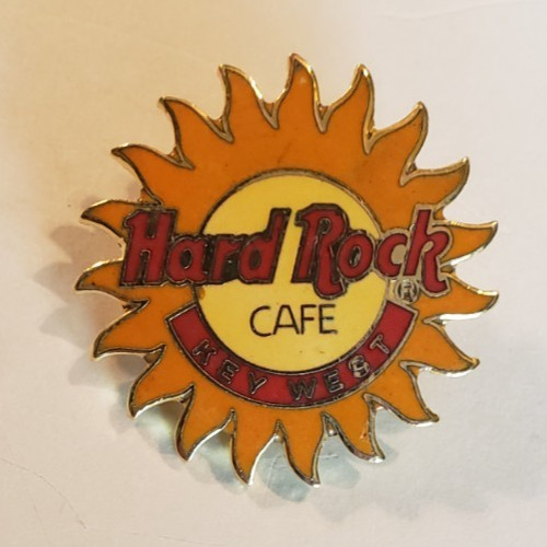 Collectible Hard Rock Cafe Hat/Lapel Pin-Key West Sun Yellow Orange Red