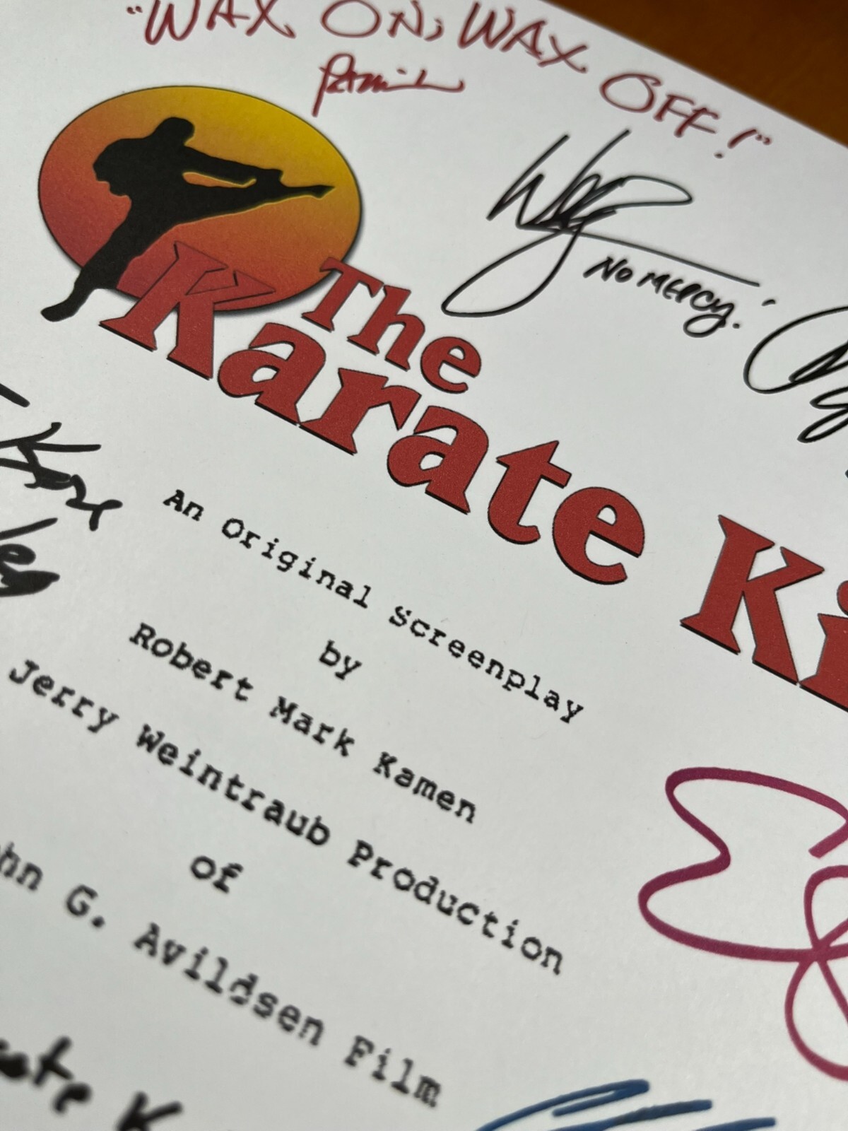 The Karate Kid Trilogy Scripts Signed- Autograph Reprints- Cobra Kai