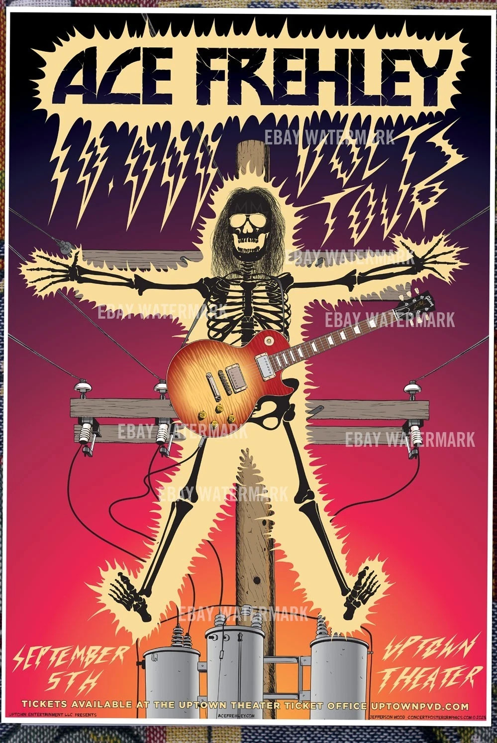 Ace Frehley 2025 poster, Final Show Providence, RI, KISS Spaceman Rare